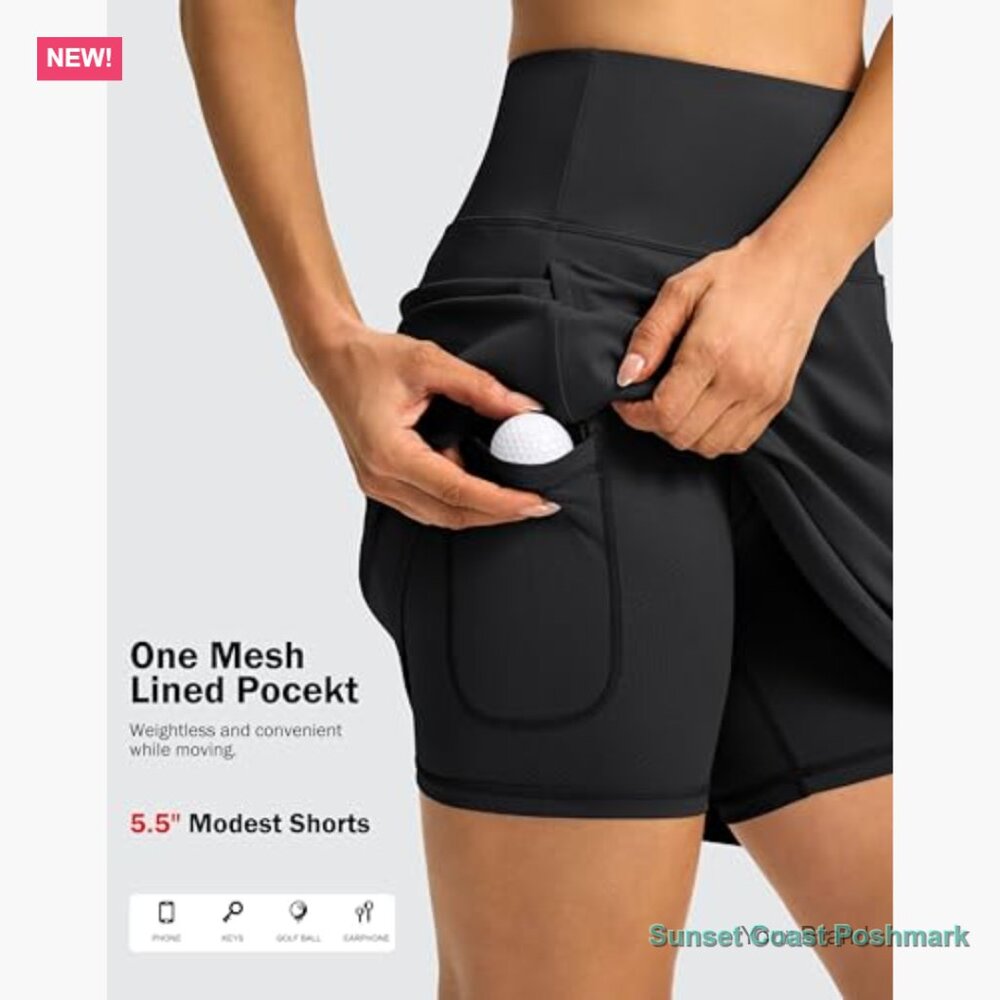 Polyester Elastane Skort With 3 Pockets High Wais… - image 4